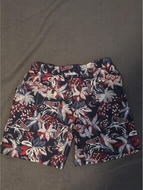Columbia Boys Tropical Print Swim Trunks Shorts Size L (14/16)